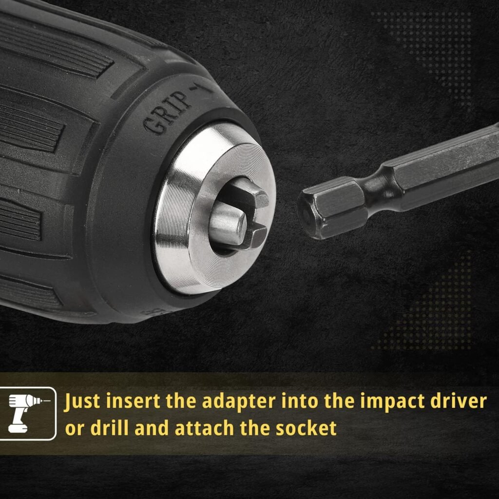 Bates- Impact Socket Adapter Set, 3 PCS, 1/4, 3/8 and 1/2, with Holder, Socket Adapter Set, Impact Socket Adapter, Socket Adapter Set, Socket Adapter for Drill, Impact Driver Socket Adapter