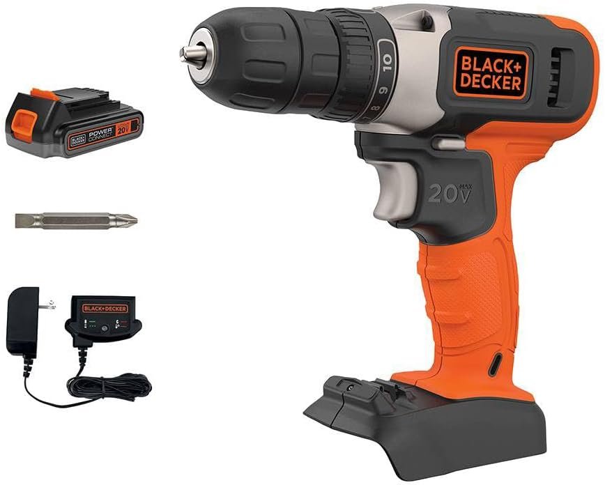 BLACK+DECKER 20V MAX* Cordless Drill, Cordless (BCD702C1)