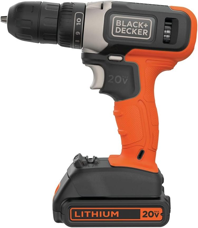 BLACK+DECKER 20V MAX* Cordless Drill, Cordless (BCD702C1)