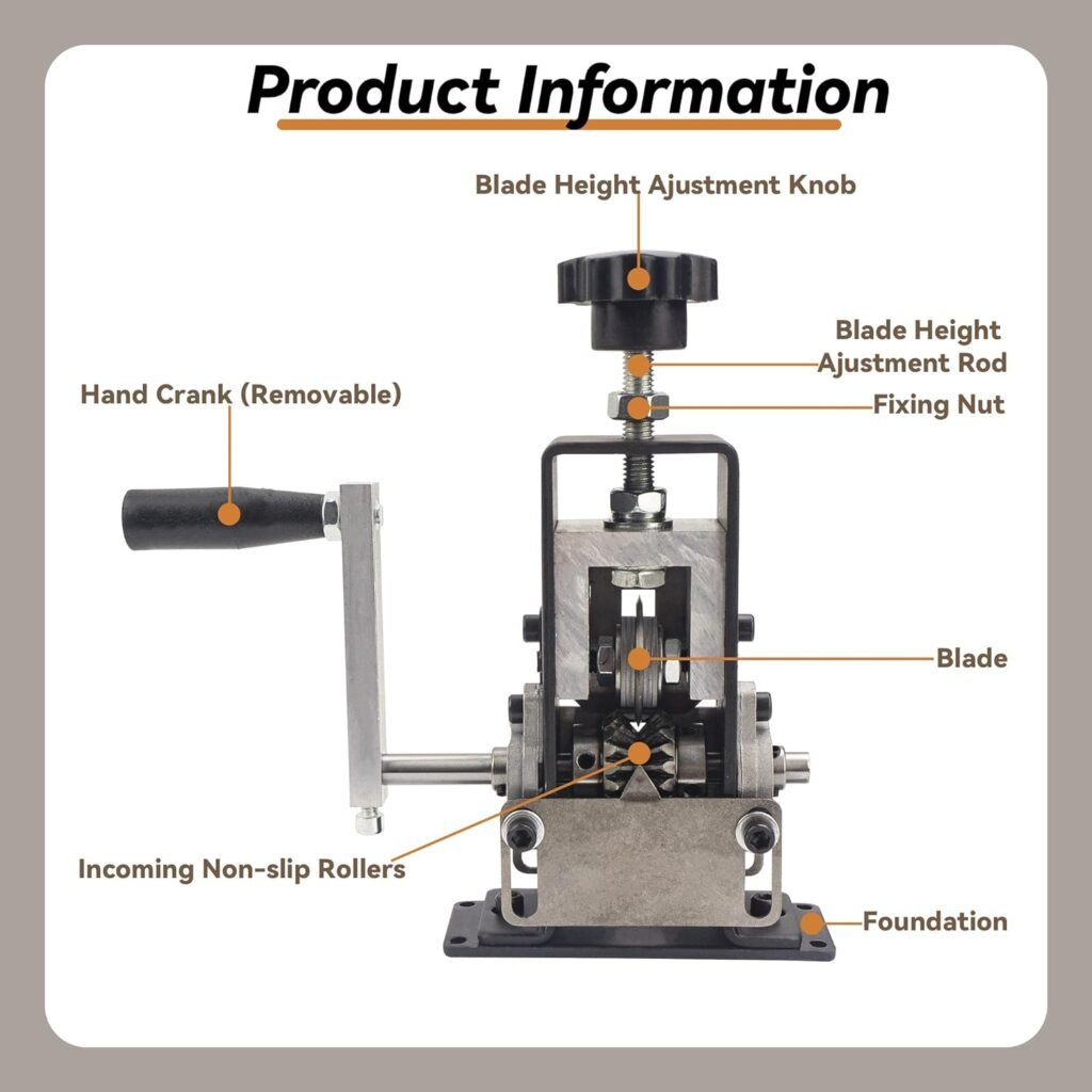 Ezebesta Manual Wire Stripping Machine?Copper/Drill Wire Stripper, Wire Stripper Machine with Hand Crank Portable,Wire Stripping Tool Aluminum Construction