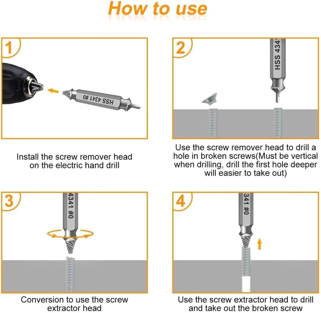 Gifts for Men and Women - Damaged Screw Extractor Kit Stripped Screw Extractor Set DIY Hand Tools Gadgets Gifts for Men Broken Bolt Extractor Screw Remover Sets