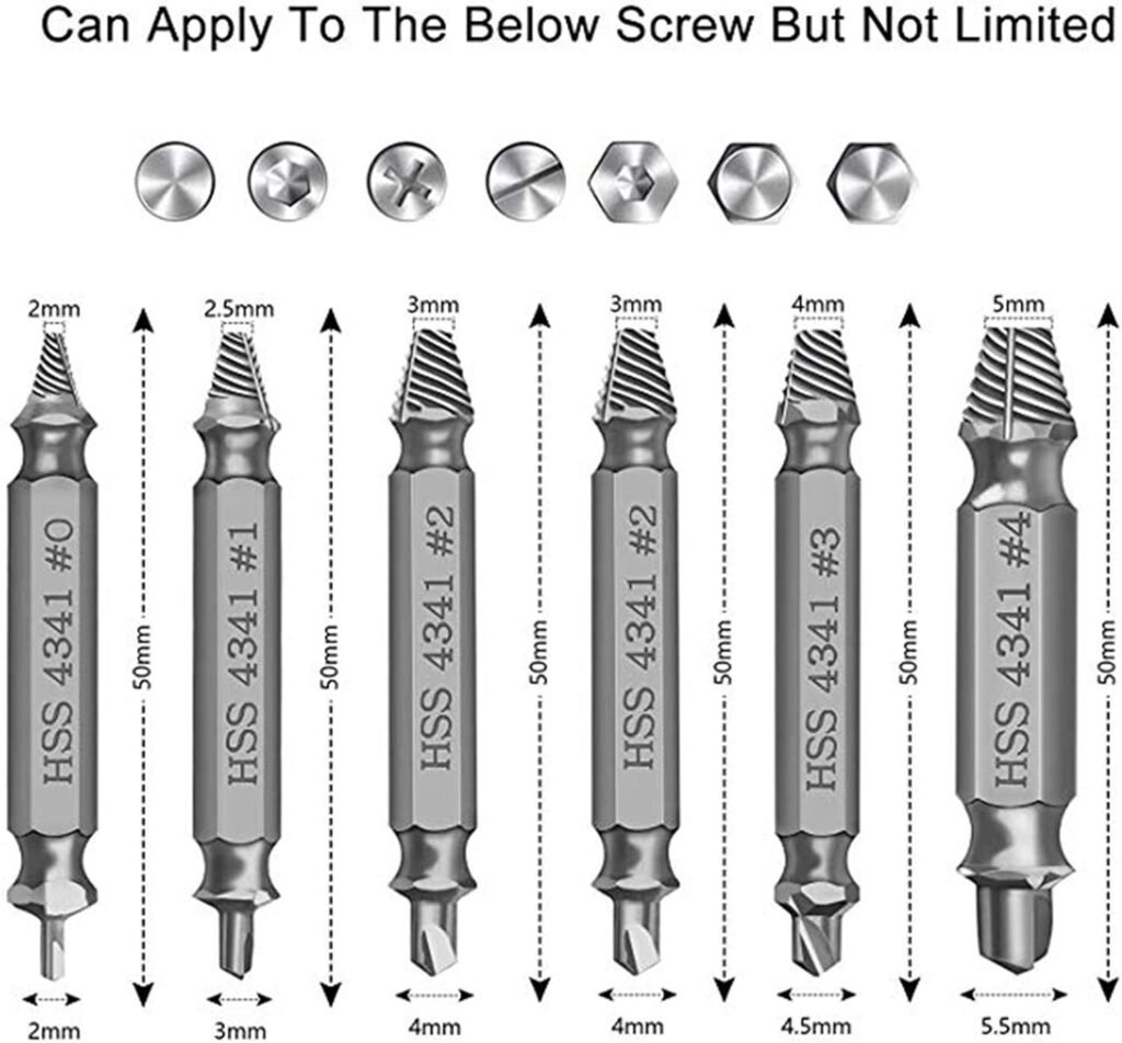 Gifts for Men and Women - Damaged Screw Extractor Kit Stripped Screw Extractor Set DIY Hand Tools Gadgets Gifts for Men Broken Bolt Extractor Screw Remover Sets