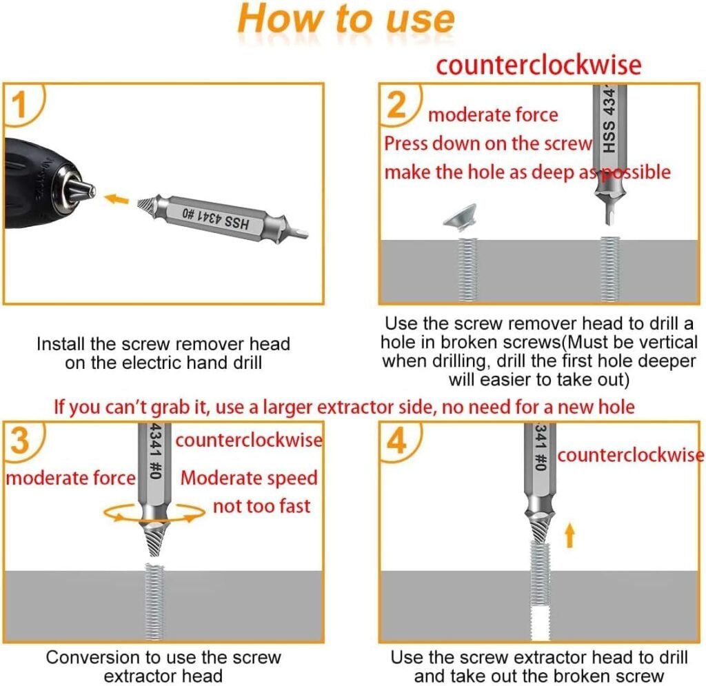 Gifts for Men,Damaged Screw Extractor Set -Christmas Gifts Stocking Stuffers for Men Him Adults, Remover for Stripped Screws Nuts  Bolts Drill Bit Tools for Easy Removal of Rusty Broken Hardware Gift