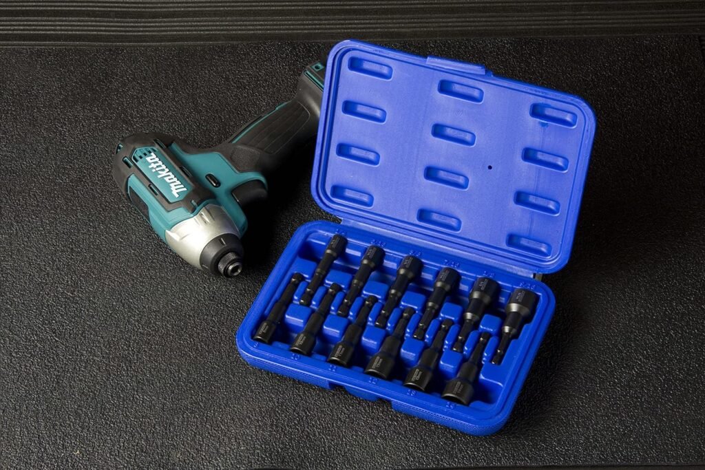 NEIKO 10068A Nut Driver Set, For Impact Drill and Driver, 20 Piece, 1/4” Hex Small Nut Driver Bit Set, Metric and Standard, 4-12 mm  5/32”-1/2”, CR-V Steel, Nutsetter Driver Bits