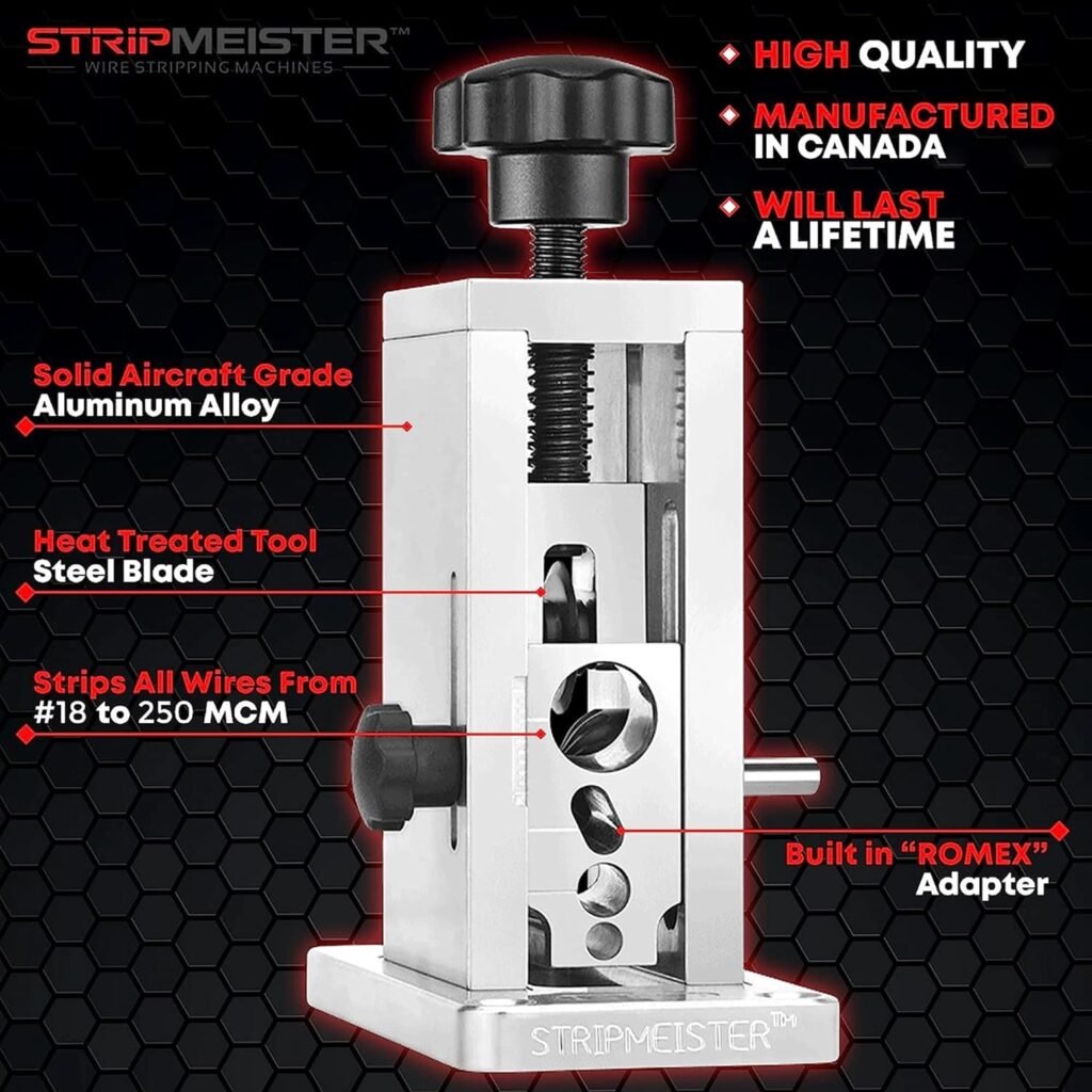 StripMeister Original Drill-Powered Wire Stripper Machine - Manual Wire Stripping Made Easy, Copper Wire Stripper, Drill Wire Stripper, Electric Wire Stripping  Stripping Tool Drill Attachment