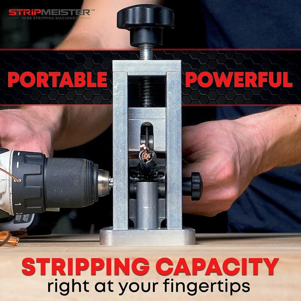 StripMeister Original Drill-Powered Wire Stripper Machine - Manual Wire Stripping Made Easy, Copper Wire Stripper, Drill Wire Stripper, Electric Wire Stripping  Stripping Tool Drill Attachment