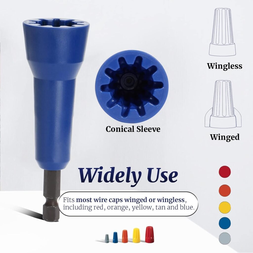 Wire Nut Twister, Wire Twister Tool, Wire Twisting Tool  Spin Twisting Wire Connector Socket, Wire Twister Tool for Drill and Wire Connector Driver with 1/4 Chuck, 1 Pack, Blue